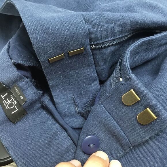 Loft Linen Blend Straight Leg Pants (UC4) - Picture 5 of 7